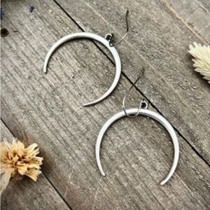 NWT- Sleek and slim crescent moon dangle earrings
